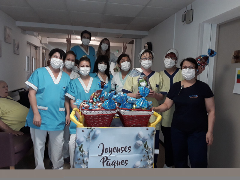 Distribution de chocolat de pâques